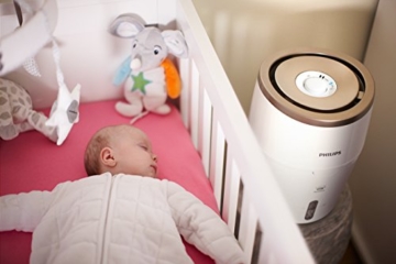 Philips HU4811/10 Luftbefeuchter (bis zu 38m², hygienische NanoCloud-Technologie, für Kinder und Babies) weiß/champagner - 5