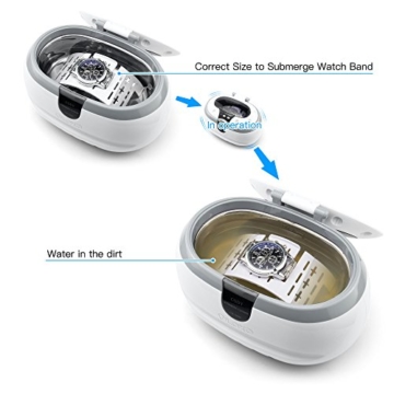 Ultraschallreinigungsgerät Ultraschallreiniger Ultraschallgerät 600ml - VLOXO für Brille Uhren Schmuck Ohrringe Ringe Halsketten Rasierer Zahnprothesen Werkzeuge MEHRWEG - 6